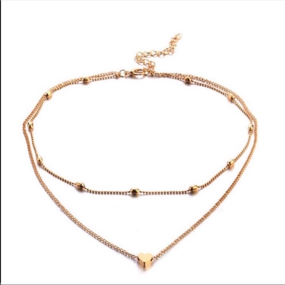 1 LEFT❗️Gold Hearted Dotted Choker - Picture 4 of 4